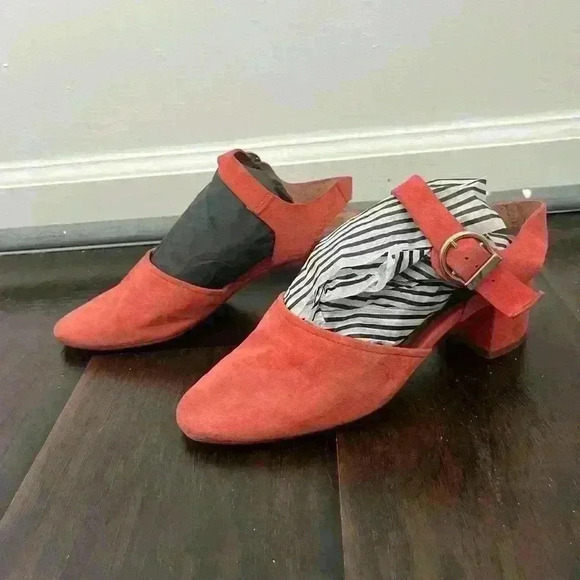 Intentionally blank crystal blood orange heels sz 6 - Picture 2 of 5